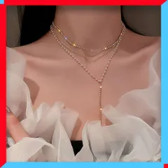 新品 チェーンチョーカー ネックレス 3連 ミックスチェーン 結婚式 パーティー ジュエリー 韓国風 【送料無料】