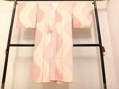 平和屋着物●長襦袢　無双仕立て　半衿刺繍　絞り　花地紋　暈し染め　正絹　逸品　未使用　AAAY5612ph