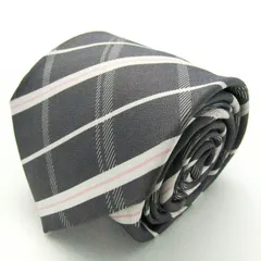 パーフェクトスーツ ブランド ネクタイ チェック柄 格子柄 メンズ グレー P.S.FA 【中古】