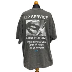 ◆未使用品◆ HUF ハフ Tシャツ HOTLINE T LIP SERVICE バックプリント グレー サイズM 100％コットン 半袖 プリントT タグ付 V92742NM