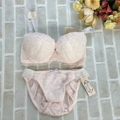 F70 大人可愛いブラショーツセット　ピンク白ラメ刺繍柄/レディースインナー