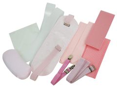着物ベルト マジックベルト ウエストベルト 伊達締め 帯枕 ベルト付前板 腰紐2本 着付け小物11点セット 衿芯2本 和装小物 半衿 [きもの屋　さらさ] ホワイト/ピンク