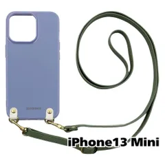 【新品未使用】iPhone13 mini TPU カバー(くすみブルー/アッシュグリーン)myones シリコン 斜めがけ スマホショルダー zmyones002-ps1-st24-iphone13mini-bl-asgr