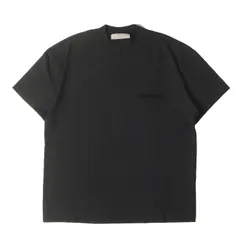 FEAR OF GOD フィアオブゴッド Tシャツ ブラック 黒 サイズ:L | FOG ESSENTIALS フロッキープリント クルーネック Tシャツ | トップス カットソー 半袖【メンズ】【中古】