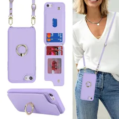 Cavor iPhone7 iPhone8手帳ケースiPhoneSE 第2/3世代 iPhoneSE2 SE3 SE 2022 ケース手帳型iPhoneSE2 スマホ ケースショルダー クロスボディ肩掛け 首かけ 斜めがけケース背面ポケット付きiPhone 1