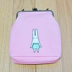 ★スマホも入る★がまぐち かばん ポーチ うさぎ刺繍 ショルダーバッグ ピンク レディース キッズ 子ども用カバン かわいい コインケース 小銭入れ コスメケース 旅行 アウトドア 化粧道具収納