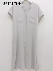 ◇ OFUON オフオン 半袖 膝下丈 ワンピース サイズ38 グレー レディース  【中古】 【1110200008610】