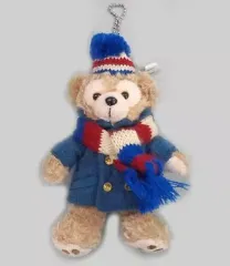 【中古】ぬいぐるみ ダッフィー(ニット帽＆マフラーコート) ぬいぐるみバッジ 「ディズニーベア」 東京ディズニーシー限定