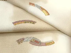 平和屋着物●中国三大刺繍　相良刺繍　訪問着　総刺繍　雪輪短冊吉祥文　暈し染め　正絹　逸品　未使用　CAAU2016yc