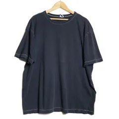 00's オールドネイビー バインダーネック コットン Tシャツ 半袖 (XL) 紺 白 ネイビー無地 00年代 旧タグ ギャップ OLD NAVY Y2K　アメリカ古着 USED  ビンテージ ヴィンテージ