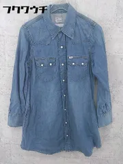 ◇ Lee リー E hyphen?world gallery 長袖 シャツワンピース サイズS ネイビー レディース 【中古】 【1002800631292】のサムネイル