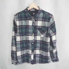 ◇ ⊇ SHIPS シップス チェック柄 長袖 シャツ サイズM グリーン ネイビー ホワイト レディース E  【1410100010943】