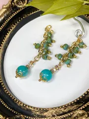 ★ハンドメイド★ アマゾナイト＆チェコ・スワロのピアスチャーム