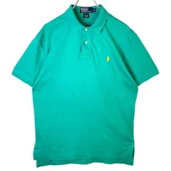 ポロバイラルフローレンPolo by Ralph Lauren半袖ポロシャツポニーロゴ刺繍ワンポイント水色ライトブルー青緑エメラルドグリーン黄色イエローvintageヴィンテージ41213