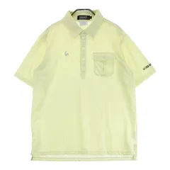 サイズ：L LECOQ GOLF ルコックゴルフ  半袖ポロシャツ ボタンダウン ストライプ 星 総柄 グリーン系 [240101334816]# ゴルフウェア メンズ ストスト