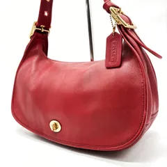 【良品】 OLDCOACH Y2K hobo turnlock red leather shoulder bag unisex コーチ ショルダーバッグ
