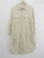 ◇ PAGEBOY ページボーイ ALICIA コーデュロイ 長袖 ロング シャツ ワンピース サイズF ベージュ レディース P  【1212260005094】