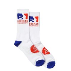 【新品・未使用】Cookman SOCKS (League Logo) WHITE クックマン ソックス (リーグロゴ) ホワイト