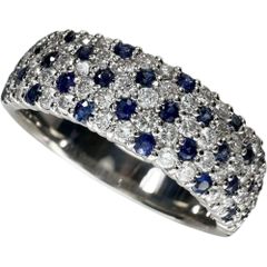 18.5号 サファイア 0.60ct ダイヤモンド 1.00ct リング・指輪 Pt900プラチナ 9.7g レディース 【中古】【真子質店】【NN】