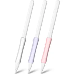 新品 Apple Pencil グリップ アップルペンシル 第1/2世代 USB-C/Pro対応 シリコン製 アップルペンシルグリップ 握りやすい 握り心地良い 疲れ軽減 滑り止め 人間工学 シリコンカバー 脱着簡単 柔らかい 絵を描くに最適 3枚セット (ホ