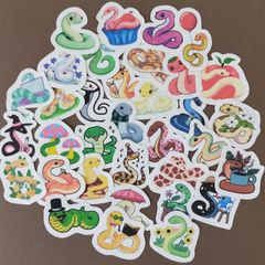 【商品番号S07】　ヘビのフレークシール　爬虫類　ヘビ　蛇　パイソン　シール　スネーク