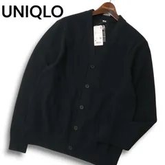 【23AW 新品】 UNIQLO ユニクロ ウォッシャブル ミラノリブ Vネック カーディガン ニット 羽織り Sz.M メンズ 黒 未使用