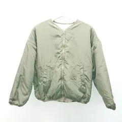 ◇ JaVa リバーシブル ミリタリー ボア カジュアル 長袖 vブルゾン サイズM カーキ レディース E  【1310050015435】