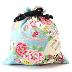 【数量限定】プレゼント 洗える 和雑貨 御朱印帳袋 御朱印帳入れ ギフト 裏地付き ちりめん 日本製 小物入れ 袋 (遊雅みず色) 巾着 和柄 ココラック COCOLUCK
