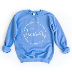 【送料無料】 Simply Sage Market レディース Tシャツ トップス The Influence Of A Good Teacher Circle Sweatshirt Carolina Blue