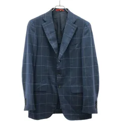 H*o様 ISAIA イザイア チェック柄ウールテーラードジャケット ネイビー H*o様 ISAIA イザイア チェック柄ウールテーラードジャケット