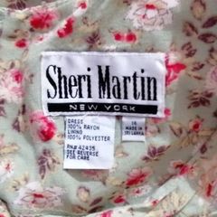 Sheri Martin NEW YORK 　花・植物柄　セパレート風ワンピース　背面ファスナー