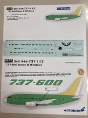 DRAWデカール #44-737-112 B737-600  ドア＆ウインドウ 1/144 スケールデカール