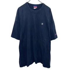 Champion ロゴTシャツ 2XL ネイビー チャンピオン プルオーバー ビッグサイズ ワンポイント 刺繍 古着卸 アメリカ仕入 a704-5307
