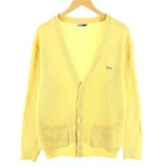 古着 70年代 ラコステ LACOSTE CHEMISE フレンチラコステ ウールニットカーディガン フランス製 メンズL ヴィンテージ/eaa367525