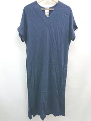 ◇ Θ Simplicite シンプリシテェ シンプル系 半袖 ロング丈 ワンピース サイズ表記なし ネイビー系 レディース E  【1507250016014】