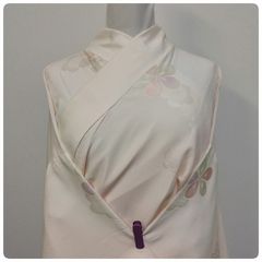★　美品　長襦袢　単衣　居敷当て　梅　裄70　丈141　★　n919