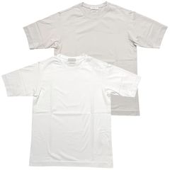 TOMORROWLAND トゥモローランド メンズ Ｔシャツ / SUVIN COTTON スビンコットン クルーネックＴシャツ ホワイト ライトグレー / 半袖 丸首 日本製 / 63-11-42-11101