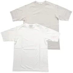 TOMORROWLAND トゥモローランド メンズ Ｔシャツ / SUVIN COTTON スビンコットン クルーネックＴシャツ ホワイト ライトグレー / 半袖 丸首 日本製 / 63-11-42-11101