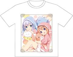 [중고] T 셔츠 (캐릭터) 코코아 & 치노 (토끼 귀) 드라이 메쉬 T 셔츠 화이트 L 사이즈 [주문은 토끼입니까??]