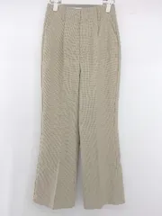 ◇ tiptop ティップトップ カジュアル チェック タック フレア パンツ サイズM ベージュ ブラウン系 レディース E  【中古】 【1305250027173】