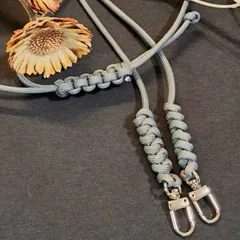 長さ調整可能 パラコード スマホ ショルダー ストラップ グレー ブラック ベージュ シンプル プレゼント 夏休み