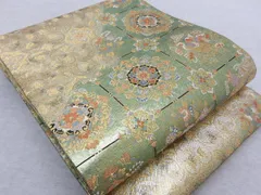 紗 袋帯 西陣 まいづる謹製®︎❣️金波織 饅頭菊柄 仕立上り❣️ 紗 袋帯 西陣 まいづる謹製®︎❣️金波織 饅頭菊柄 仕立上り