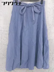 ◇ ◎ COLLAGE GALLARDAGALANTE サイドジップ 膝丈 フレア スカート サイズF ネイビー ホワイト レディース 【中古】 【1002801739386】