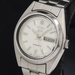 SEIKO 5 自動巻き時計 シルバー文字盤 - メルカリ