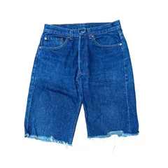 LEVI'S 501xx USA製 1990年 ボタン裏546 レギュラー カットオフ ハーフデニム インディゴ サイズW32 メンズL リーバイス