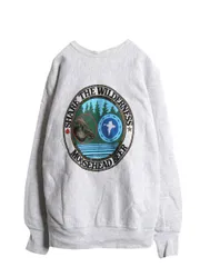 【お得なクーポン配布中!】 90s USA製 ムースヘッド 両面 プリント スウェット メンズ L / 90年代 オールド トレーナー 裏起毛 ヘビーウェイト ビール 企業 杢 グレー