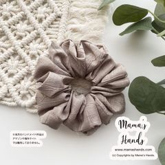 ⭐️3点売れました⭐️ おしゃれな ベージュ 光沢 ナチュラル ボリューム シュシュ ヘアゴム