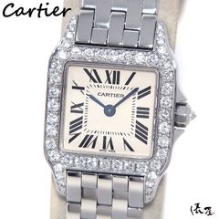 【極美品】カルティエ サントス ドゥ モワゼル ダイヤベゼル 加工後未使用 レディース SS Cartier 時計 腕時計 中古【送料無料】