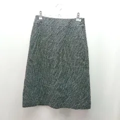 ◇ NOLLEY'S ドット柄 秋冬コーデ サイドジップ ロング丈 タイト スカート サイズ40 ブラック/ホワイト レディース E  【1310050010683】