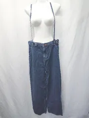 ◇ Θ SOMETHING × FREAKS STORE 別注LACE UP SALOPETTE レースアップサロペット サイズM ネイビー レディース E  【1411070019721】